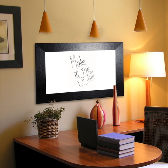 Rayne Mirrors Ameican Made Rayne Black Wide Leather Dry Erase Board