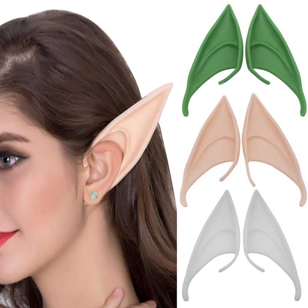 goalBY 3 Pairs Elf Ear Cosplay Pixie Elf Dress Up Costume Soft Pointed Ears Masquerade Accessories for Cosplay Christmas Halloween Party
