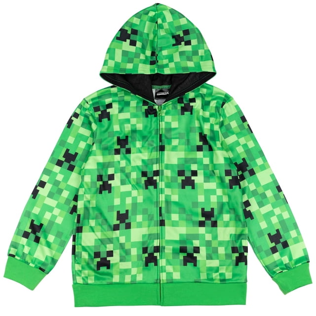 Sudadera con capucha Minecraft Creeper Little Boys French Terry Green 5