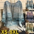 thumbnail image 2 of Jersey de manga larga para mujer, Camiseta con estampado de nuevo diseño, cuello redondo, holgado, talla grande, elegante, Vintage, otoño e invierno, 2022, 2 of 3