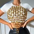 thumbnail image 5 of Women Blouse, Women's Open Back Diamond Body Top Backless Halter Shirt Club Top, 5 of 8