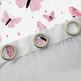 thumbnail image 4 of Manfei Vintage Boho Butterfly Curtains Pack of 2 (42x84 Each),Geometric Polka Dot Curtains Blackout,White Pink Bedroom Curtains For Girls Kids,Breathable Home Decor, 4 of 6