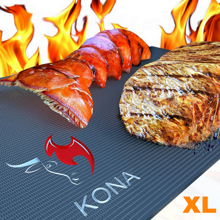 Kona XL Best Grill Mat - BBQ Grill Mat Covers The Entire Grill - Premium Non-Stick