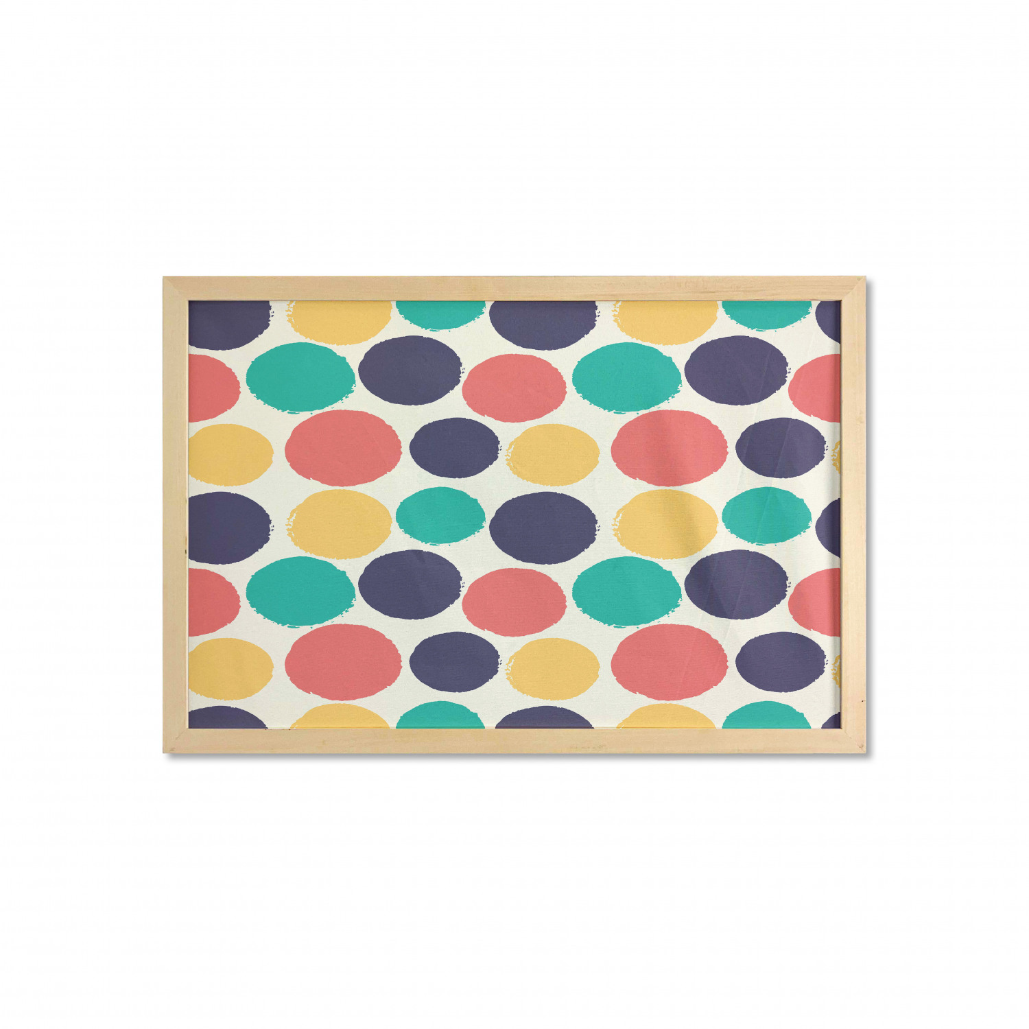 Abstract Wall Art with Frame, Pattern of Watercolor Polka Dots Blots in ...
