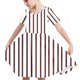 thumbnail image 1 of Odeerbi Niñas de Verano Vestido de Línea A Rayas Vestido de Columpio Vestido Elástico de Manga Corta Para Niños, 1 of 7