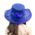 thumbnail image 2 of Duoif Kentucky Derby Hats for Women, Women's Headdress Hat Women's Wedding Hat Sun Hat Flower Beach Hat Tea Party Hats for Women Blue, 2 of 3