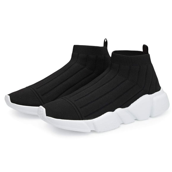 Casbeam Men's Running Knit Comfortable Lightweight Breathable Casual Sports Shoes Fashion Sneakers Slip-On Walking Shoes Black Size 11