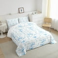 thumbnail image 3 of jejeloiu Kawaii Bow King Size Comforter Sets,Girls Bow Knot Bedding Comforter Set,Blue White Bedding Set,Breathable Bedroom Decorative Reversible,3-Piece, 3 of 8