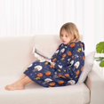 thumbnail image 3 of Basketball and Star Navy Pattern Flannel Blanket Hoodies for Teens ,Teens Oversize Sherpa Wearable Hooded Blanket Sweatshirt with Super Pockets, 3 of 6