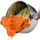 thumbnail image 1 of Colador, escurridor lateral de olla, colador ajustable con clip de silicona para ollas, sartenes y tazones - naranja Feliz Sencillez, 1 of 5