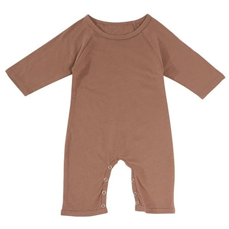 

NIUREDLTD Baby Girls Boys Autumn Solid Cotton Long Sleeve Romper Jumpsuit Clothes