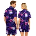 thumbnail image 5 of Halloween Pj Set Halloween Couple Pajamas Matching Sets Button Up Pajamas Spooky Pajamas Women Halloween Pajamas Couple Pajamas Matching Sets Womens Pajama Sets With Pockets, Purple, S, 5 of 5