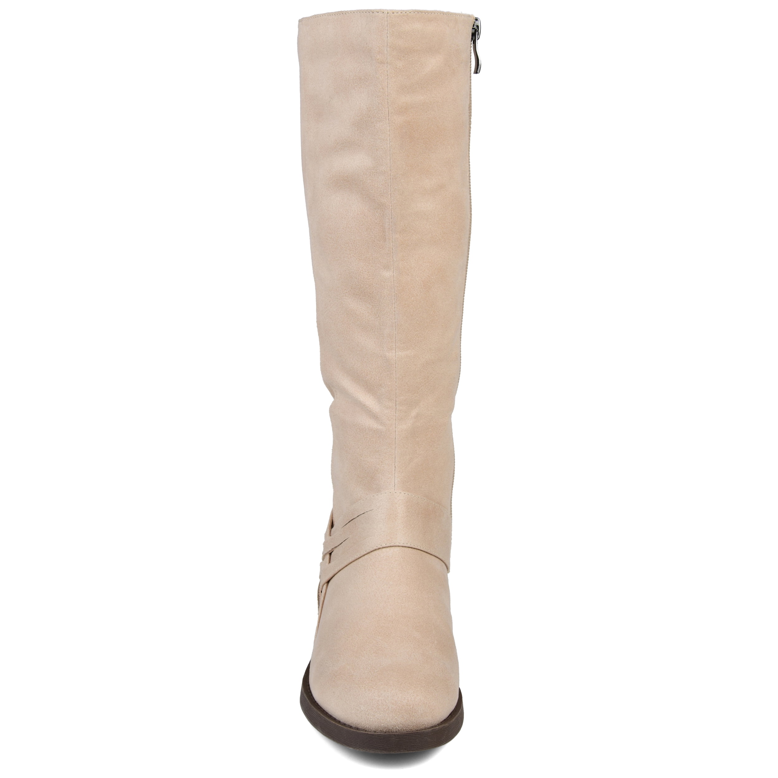 Journee Womens Meg Wide Calf Stacked Heel Riding Boots