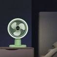 thumbnail image 6 of Usb Desk Fan with Night Light, Mini Portable Fan, 3 Speed Settings, Rotating Strong Wind, for Home Workspace Desk and Nightstand, Personal Quiet Cooling Fan, Green, by FAJHHA, 6 of 8