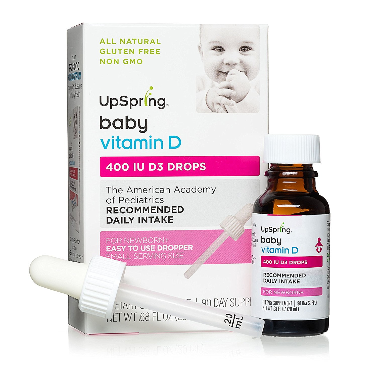 UpSpring Baby Vitamin D Drops For Newborn 400 IU D3 Drops 2 25 ML 