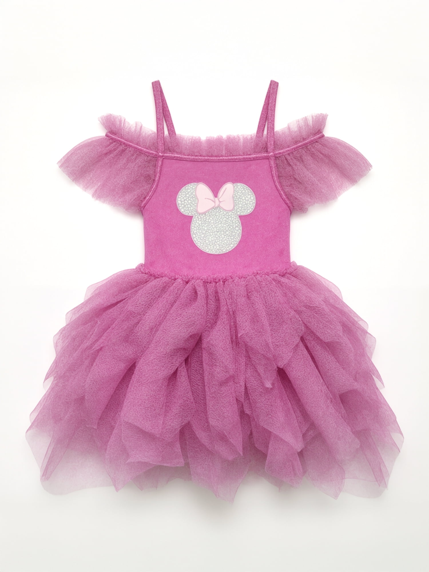 Disney Minnie Mouse Baby and Toddler Girls Glitter Tutu Dress, Sizes 0/3M-5T