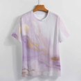 thumbnail image 3 of Marble Blue Greene Purple And Gold Stripes T Shirts Basic T-Shirt Short Sleeve Ladies Tee Shirt Summer Graphic Clothing, 3 of 6