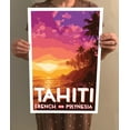 thumbnail image 4 of Tahiti French Polynesia Vintage Travel Poster / Postcard WPA Style Retro Art Print, 4 of 4
