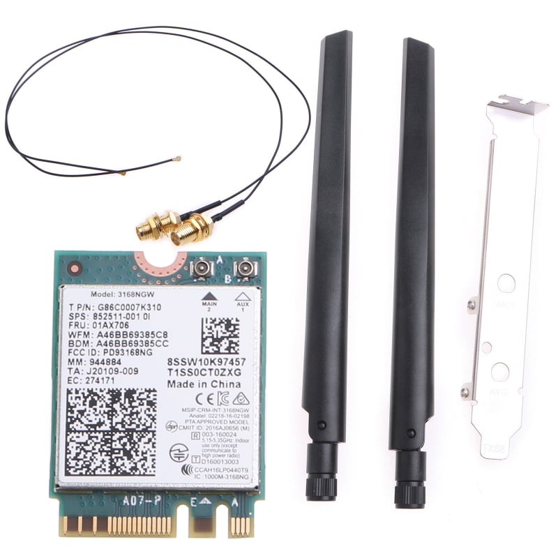YEUHTLL Dual Band 600Mbps Wireless Network Card Intel AC 3168NGW NGFF M.2 802.11ac - Walmart.com