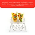 thumbnail image 6 of Taco Holders Set of 2 Premium Stainless Steel Stackable Stands, Each Rack Holds 2 or 3 Hard or Soft Tacos, Five Styles Available By 2lbDepot, 6 of 7