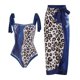 thumbnail image 1 of Gibobby Conjunto de Bikini para Mujer Traje de baño de 1 pieza para mujer+1 pieza para cubrir traje de baño de dos piezas con estampado vintage Monokini (P,XL), 1 of 4
