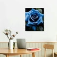 thumbnail image 2 of GOSMITH Blue Rose Canvas Wall Art Floral Pictures Wall Decor Flower Bloom Close Up Painting Print Flowers Artwork for Bathroom Bedroom Office Living Room Paintings Decorations, 2 of 4