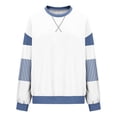 thumbnail image 4 of jtjvou Colorblock Striped Oversized Sweatshirt for Women Loose Crewneck Long Sleeve Casual Pullover Blouse Tunic Tops White L, 4 of 4