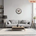 thumbnail image 6 of 2D Flat 1pc 10Inch Wooden 1pc Diamond-Studded White Chrysanthemum Wall Clock - Silent Swiss Quartz Movement, 10Inch Round Modern Minimalist Design with Sparkling Diamond Accents, Battery-powered, 6 of 7