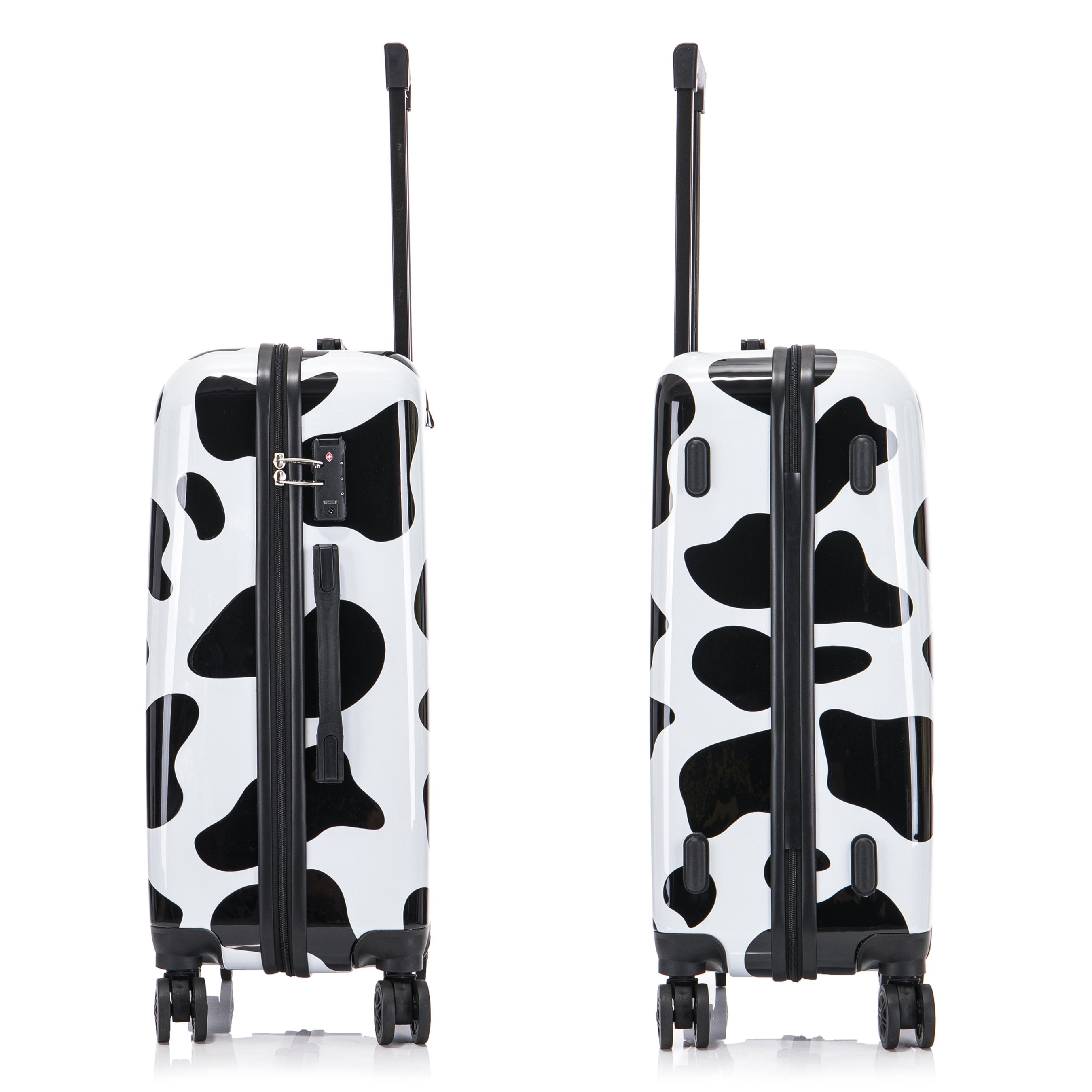 InUSA Print 24" Hardside Lightweight Luggage with Spinner Wheels, Handle and Trolley, Cow