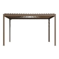 thumbnail image 2 of Mondawe 10'x13' Louvered Pergola, Outdoor Aluminum Pergola with Adjustable Rainproof Roof for Porch ,Deck, Patio, Garden, Brown, 2 of 10