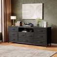thumbnail image 2 of Satifur 9-Drawer Fabric Dresser​ with LED, Wide Storage Cabinet & TV Stand for Bedroom or living room, Black Oak, 2 of 8