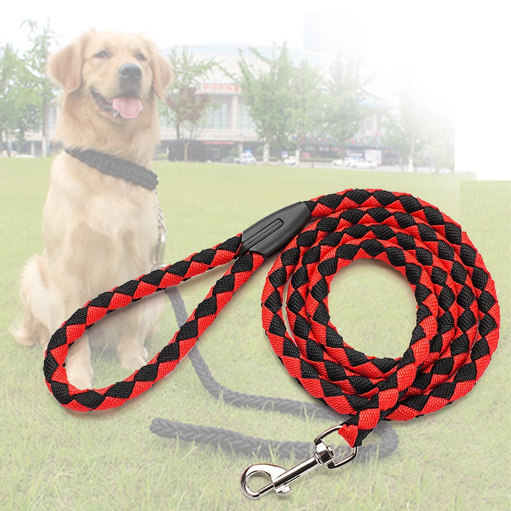 Nylon Dog Leash 5ft Long Walking Dog Rope Metal Clasp Dog Chain