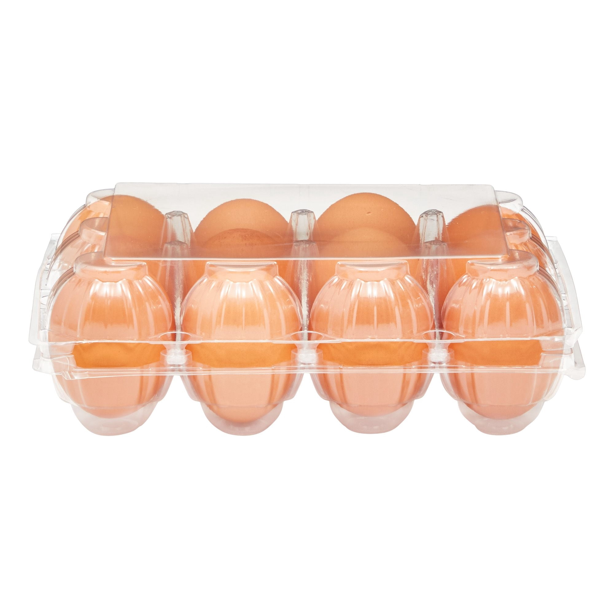 48-Pack Plastic Egg Cartons, Holds 1 Dozen with Date Labels Included, Bulk Pack of Reusable Egg Cartons for Chicken Eggs, Home Ranch, Farm, Commercial Use, Market Display