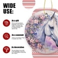 thumbnail image 3 of Beautiful White Horse With Delicate Pastel Pink And Purple Flowers - Christmas Ornament Xmas Keepsake Ceramic Ornaments Holiday Decorations for Tree Christmas Gift Ideas 2.95in, 3 of 6