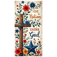 thumbnail image 2 of Floral Design Cross Christian Patriotism Banner Symbolic Elements Festival Decoration for Religious Event Indoor Display Church Decor, 2 of 8