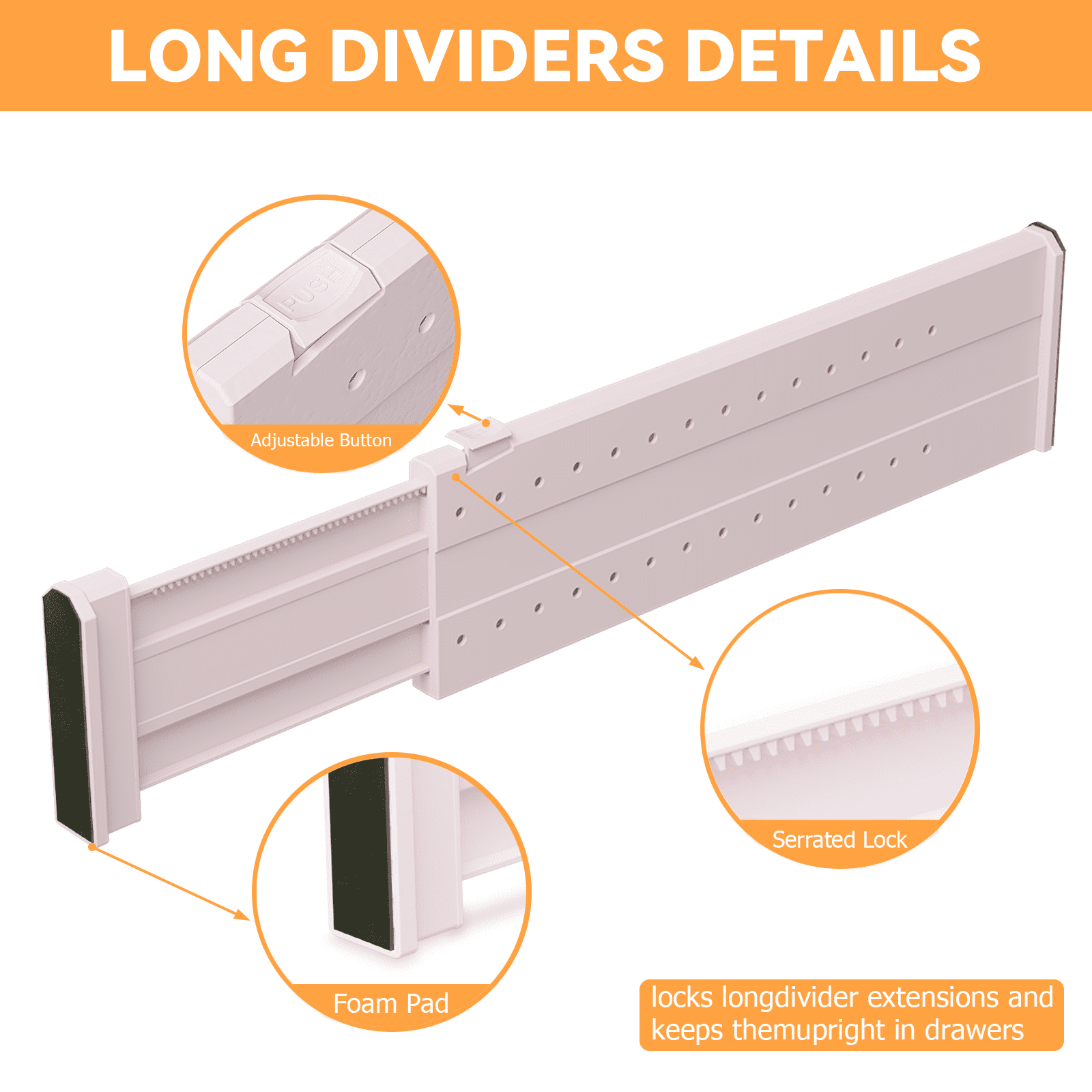 LLMRR 12 Pack Drawer Dividers, 4" High, 15-21" Adjustable Drawer Divider for clothes, Expandable Baby Dresser Organizer for Baby Clothes, Bedroom and Office Storage, 12 Pack, Pink