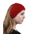 thumbnail image 4 of NYFASHION101 Hand Knitted Furry Flowers Winter Headband Headwrap - NAG325Y, Red, 4 of 4
