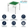 thumbnail image 3 of Flash Furniture Silas 34.5" Square Folding Card Table with Felt Surface and Cup Holders, White/Green, 3 of 15