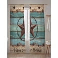 thumbnail image 5 of Sheer Curtains 96 Inches Long 2 Panels Set for Living Room, Texas Star Country Semi Sheer Curtains for Windows, Western Old Wooden Board Vintage Voile Window Treatments Rod Pocket Curtain, 5 of 7
