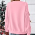 thumbnail image 4 of Valentine Tops for Women Long Sleeves Valentine Sweatshirt Trendy Bow Detail Shirts Plus Size Ladies Gift Tops Pink 2XL, 4 of 9
