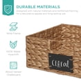 thumbnail image 5 of Best Choice Products Set of 4 13in Woven Water Hyacinth Pantry Baskets w/ Chalkboard Label, Chalk Marker - Chestnut, 5 of 7