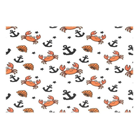 

Ryvnso 1 Piece Placemats Crabs Seashells Anchors Dining Mats Heat-Resistant Non-Slip Washable Table Mat