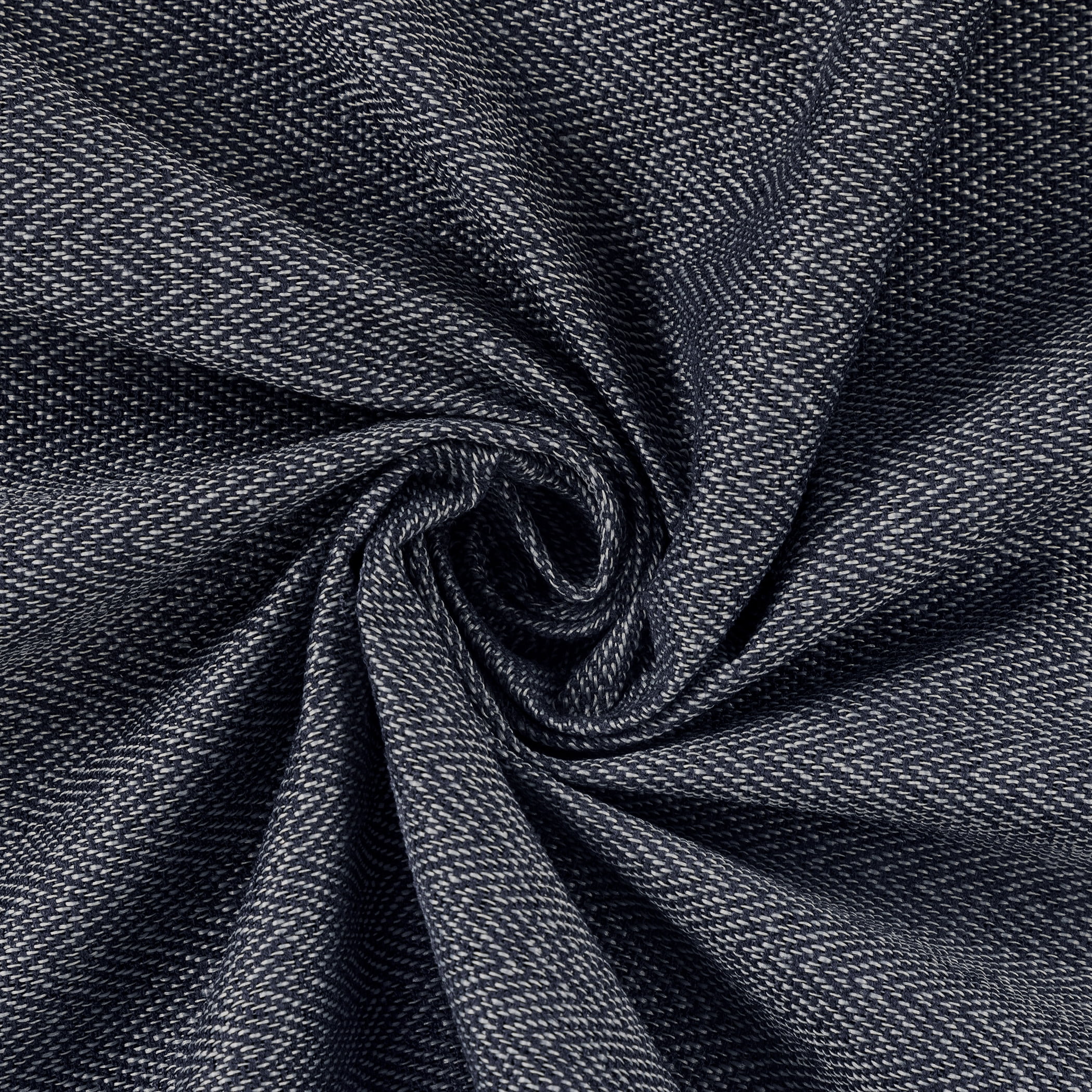 Sun Zero Prescott 2-pack Herringbone Magnetic Closure 100% Blackout Rod Pocket Curtain Panel Pair, 37"W x 63"L, Navy