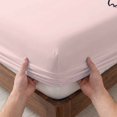 thumbnail image 3 of Twin XL Size Fitted Sheet Set - Pink Halloween 2 Piece Bedding Sets 16" Deep Pocket Fitted Sheet with 1 Pillowcases, Funny Ghost Cute Cartoon Spooky Brushed Microfiber Hotel Luxury Bed Sheets, 3 of 9