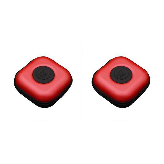 Sidaley Estuche para auriculares KZ Caja de almacenamiento cuadrada Bolsillo de viaje Soporte a prueba de polvo Cable de carga Auriculares Bolsa pequeña Rojo 2piezas
