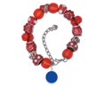 thumbnail image 2 of Delight Jewelry Silvertone Small Navy Blue Enamel Disc Red Paw Print Bead Bracelet, 7"+2", 2 of 4