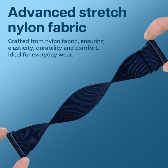 MMOBIEL Stretchy Solo Loop Watch Band Compatible with Apple Watch 42mm 44mm 45mm 49mm – Nylon Wristband Replacement Strap for iWatch Ultra/2, Series 9 8 7 6 5 4 3 2 1 SE – Starlight