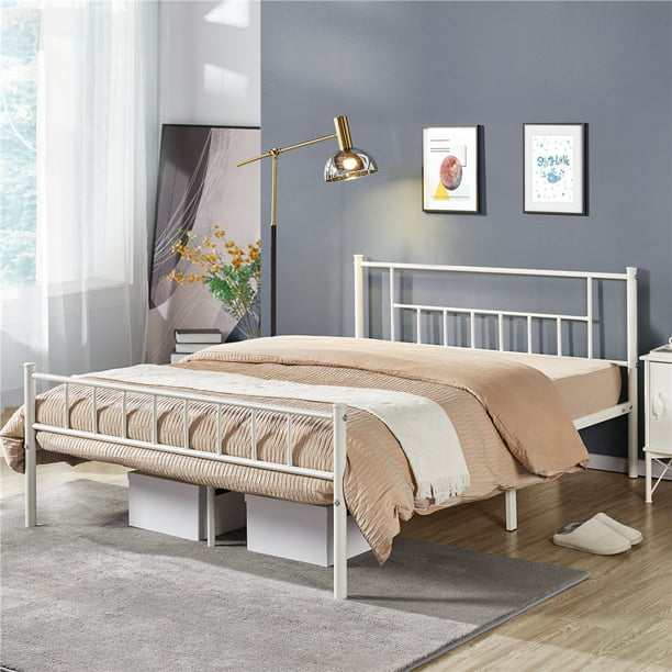 Yaheetech Metal Bed Frame With, Fancy Metal Bed Frame Queen