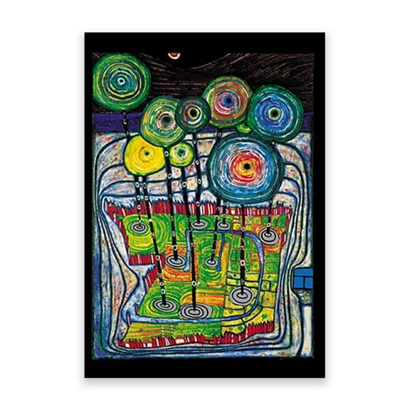 Friedensreich Hundertwasser Famous Paintings Canvas Print.(775 Park) Reproduction Canvas Wall Art Pictures for Home Decor.