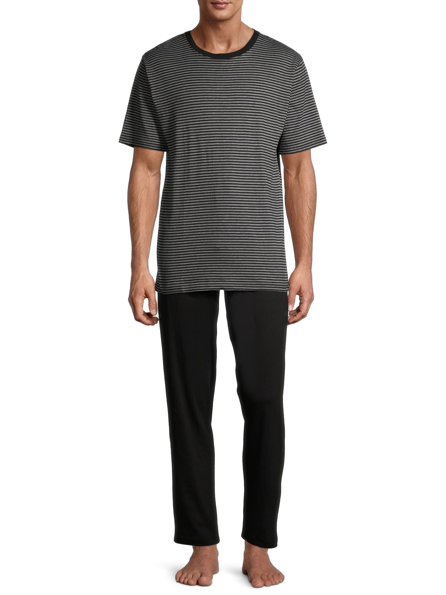 Hanes Men's Soft Pajama Short Sleeve Top and Pants Set